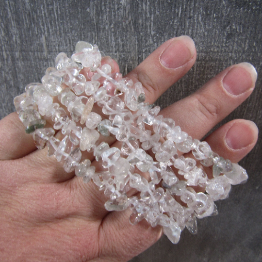 Gemstone Chip Bracelets – Common Crystals in Bulk Wholesale: White Rainbow Moonstone