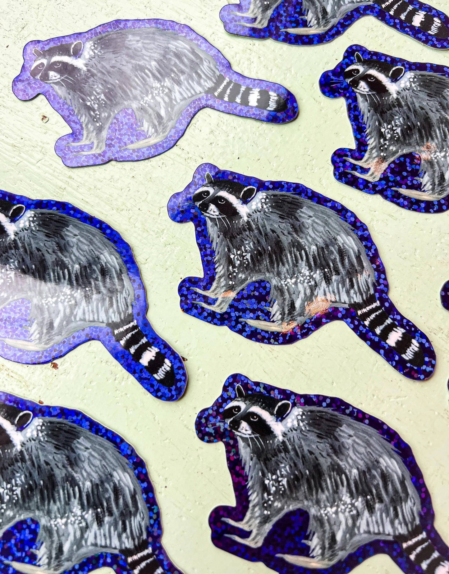 Glitter Raccoon Sticker