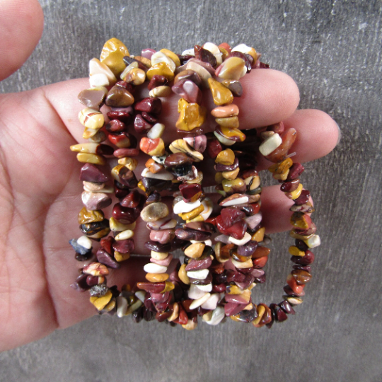 Gemstone Chip Bracelets – Common Crystals in Bulk Wholesale: White Rainbow Moonstone
