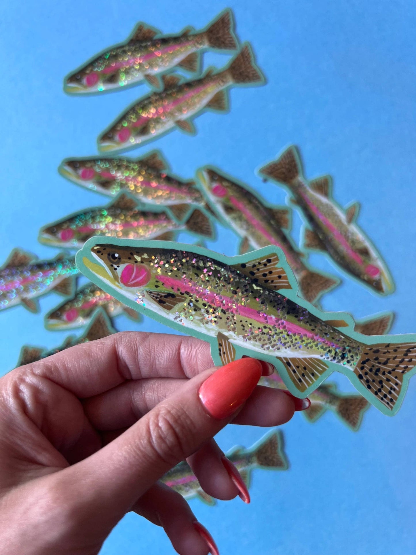 Glitter Fish Sticker - Glossy