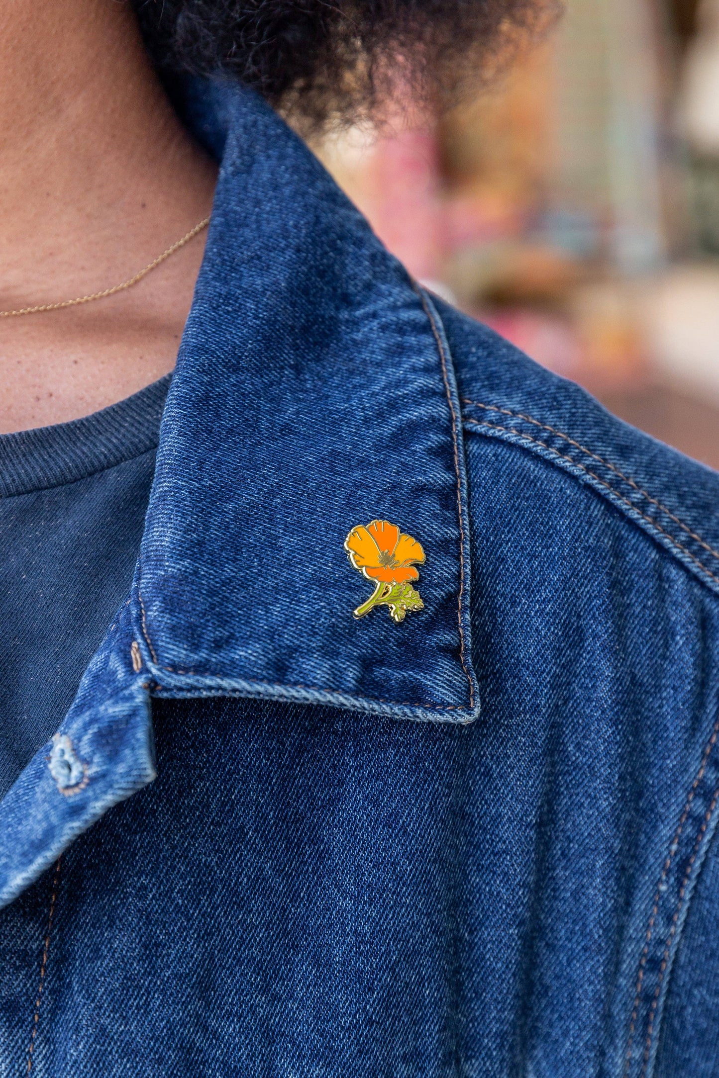 California Poppy Enamel Pin