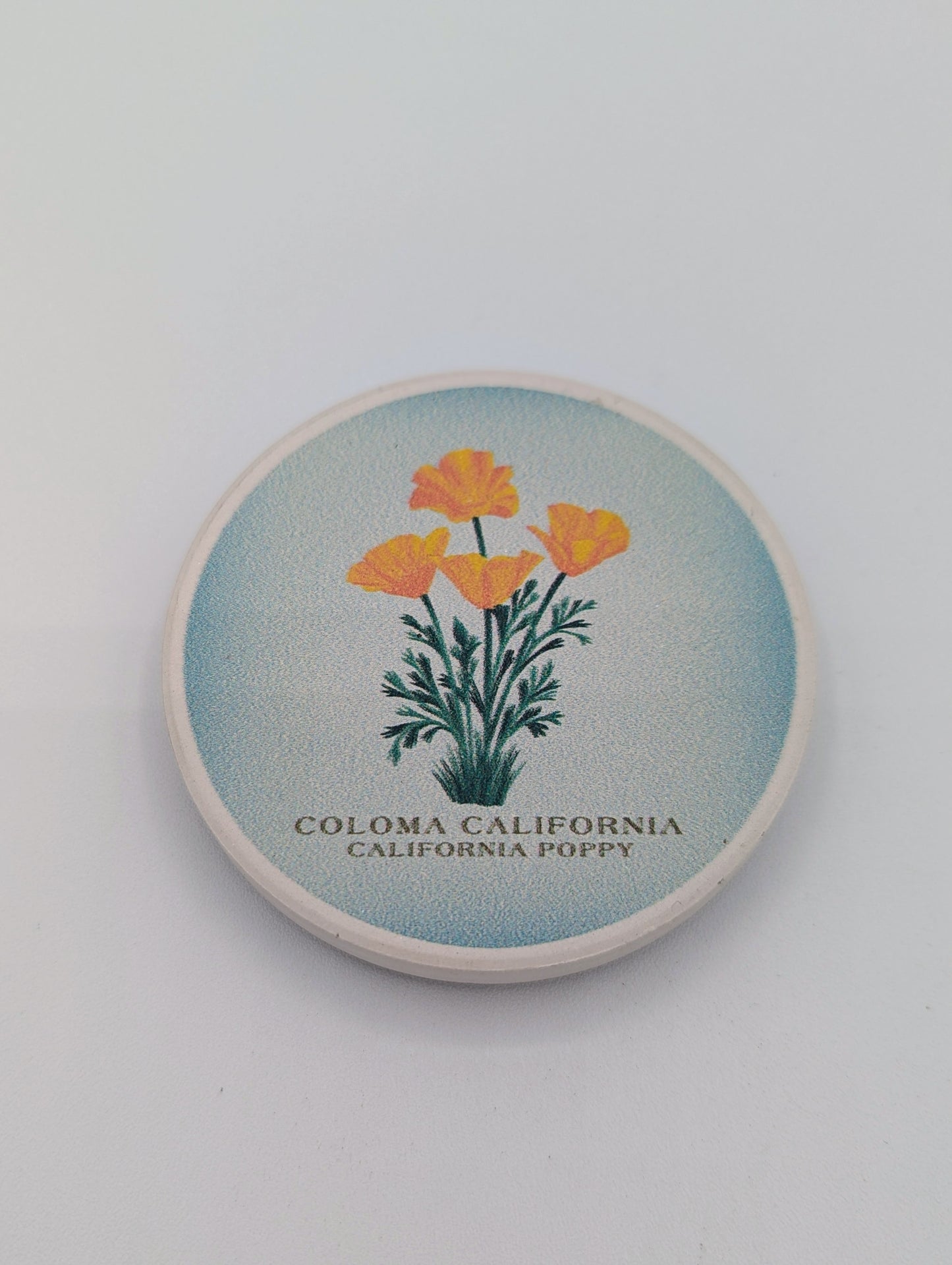 Ceramic Golden Poppy Magnet