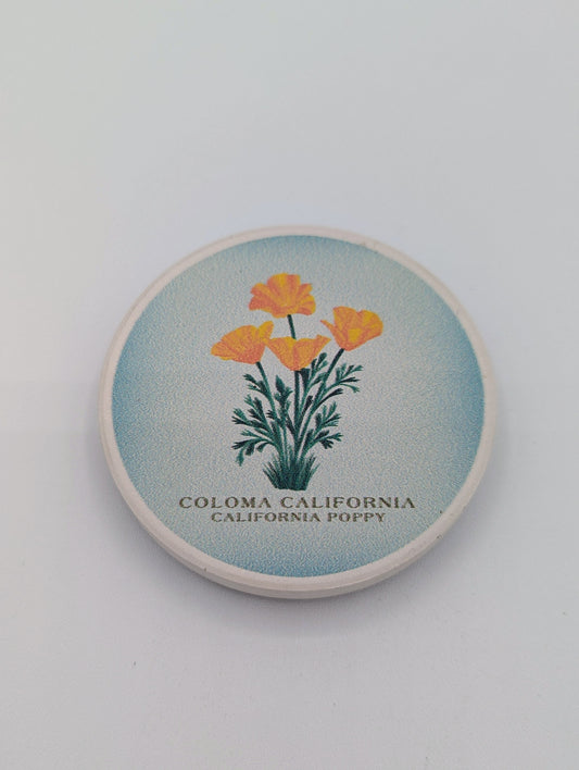 Ceramic Golden Poppy Magnet