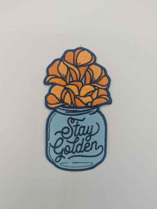 Stay Golden Poppy Iron-on Patch