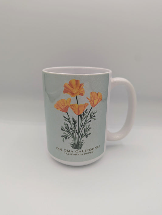 Vintage California Poppy Coffee Mug