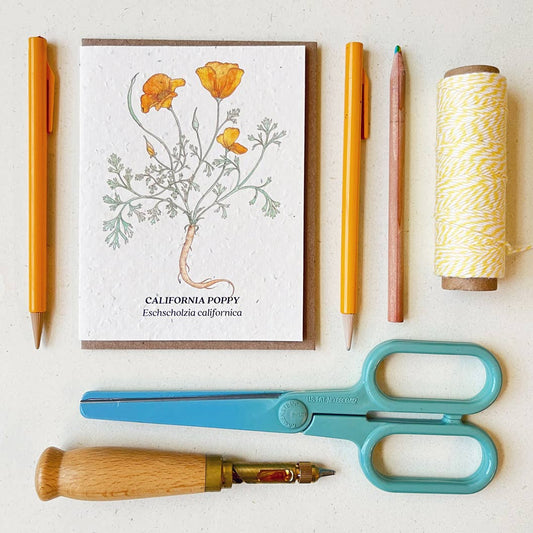 California Poppy Plantable Wildflower Seed Card: Glassine Sleeves