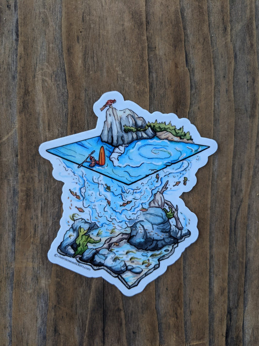 Rivers to Sea Sticker - Underwater Scene
