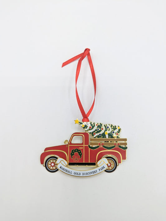 3D Collectible Brass Ornament - Truck & Tree