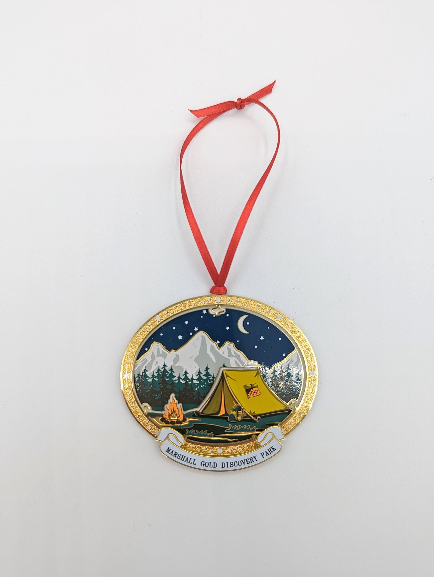 3D Collectible Brass Ornament - Camping Scene