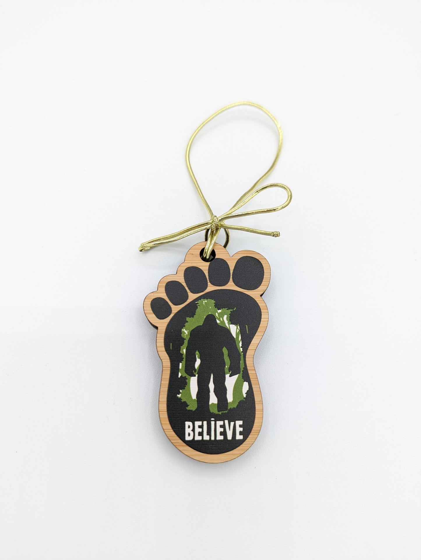Sustainably Sourced Wood Ornament - Big Foot