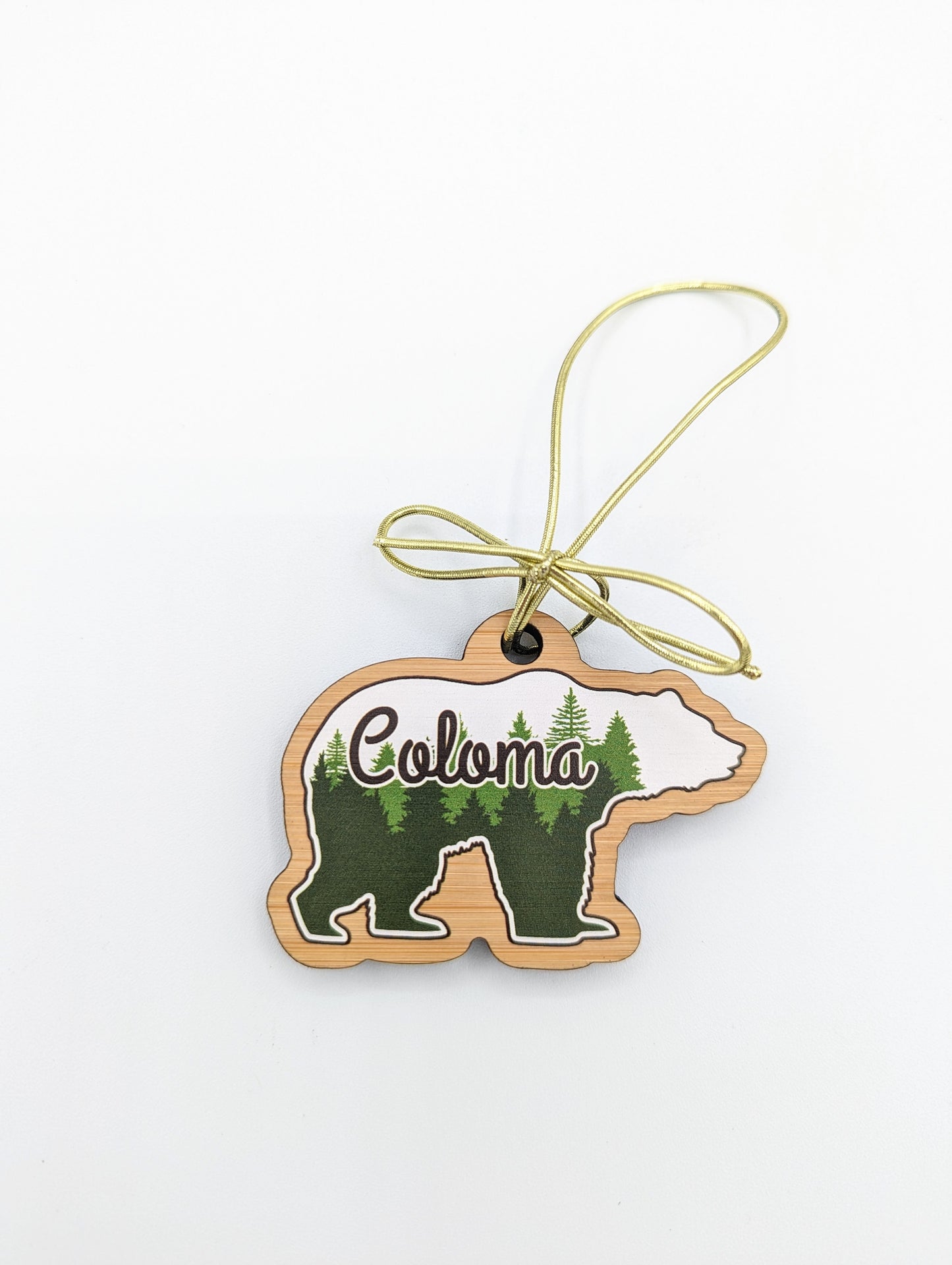 Sustainably Sourced Wood Ornament - Coloma Bear