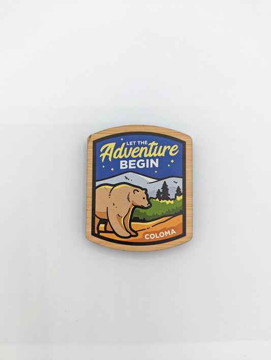 Sustainably Sourced Wood Magnets - Adventure Bear